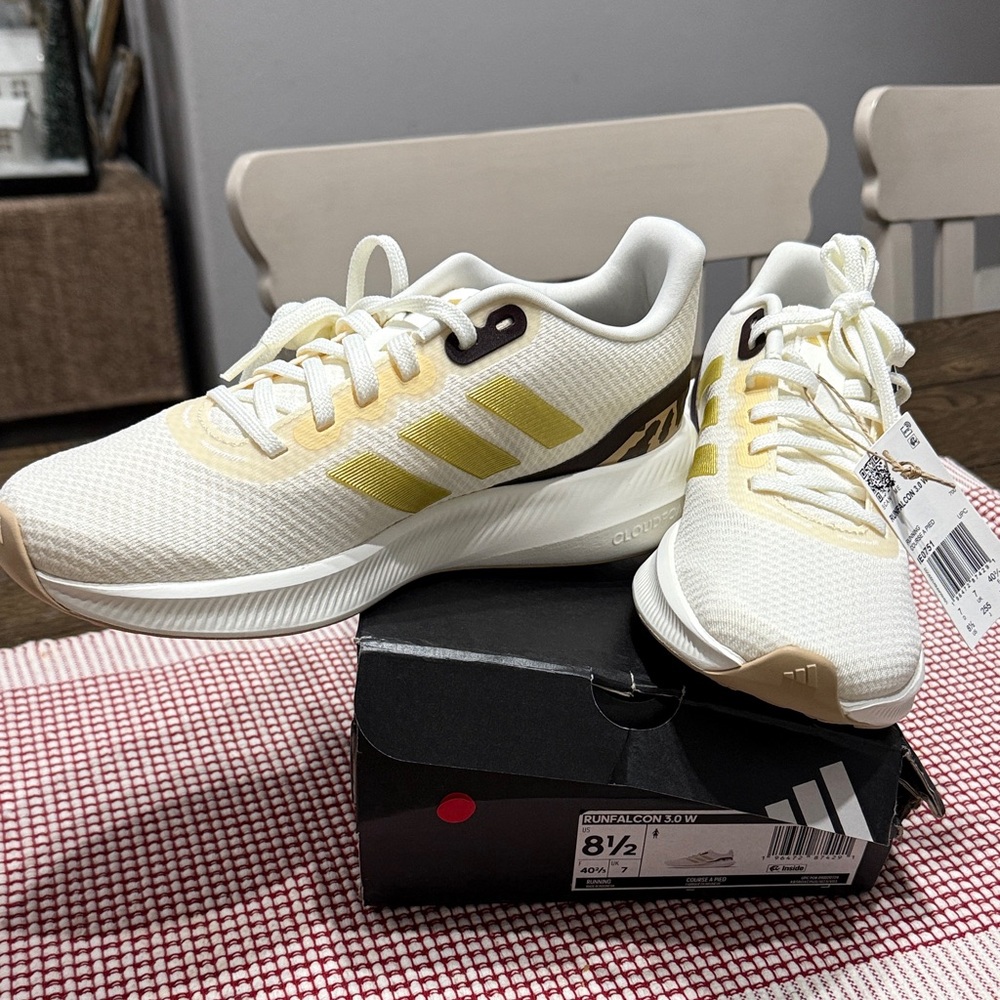 Adidas Cream and Yellow Running Shoes